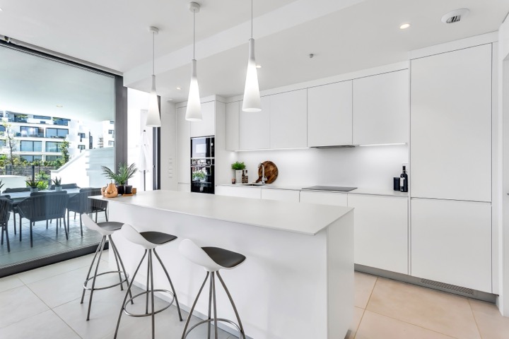 Kitchen with Breakfast Bar photographed for property marketing by Property Home Photos