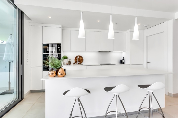 Kitchen with Breakfast Bar photographed for property marketing by Property Home Photos