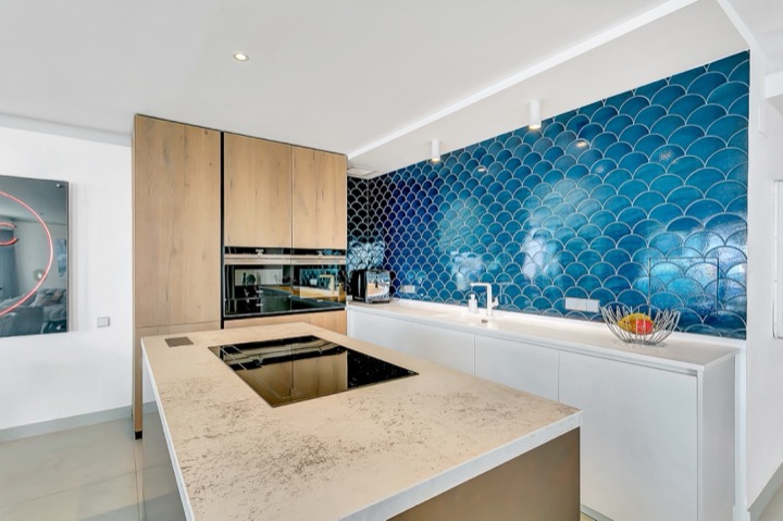 Kitchen with Breakfast Bar photographed for property marketing by Property Home Photos
