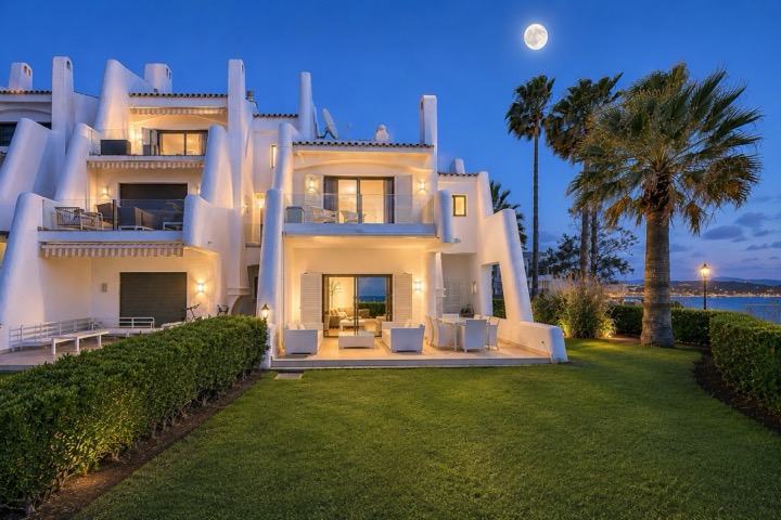 Night Shot of a Villa Golden Mile photographed for property marketing by Property Home Photos