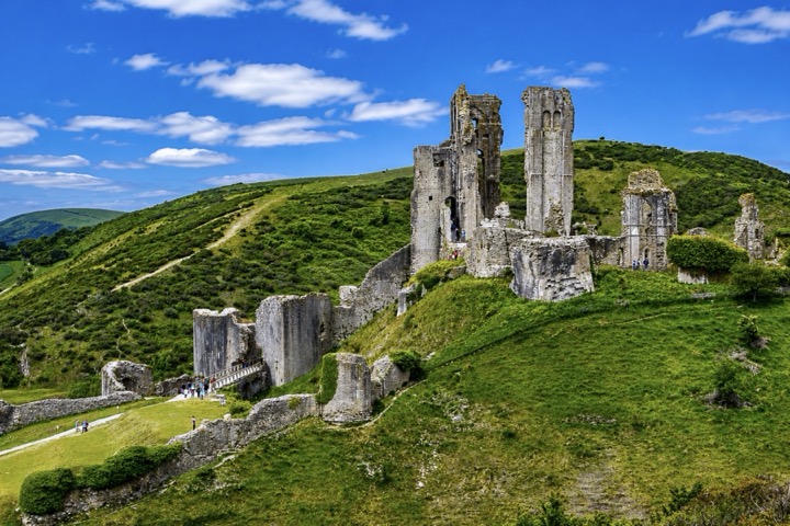 Corfe Castle Blue Sky photographed for property marketing by Property Home Photos